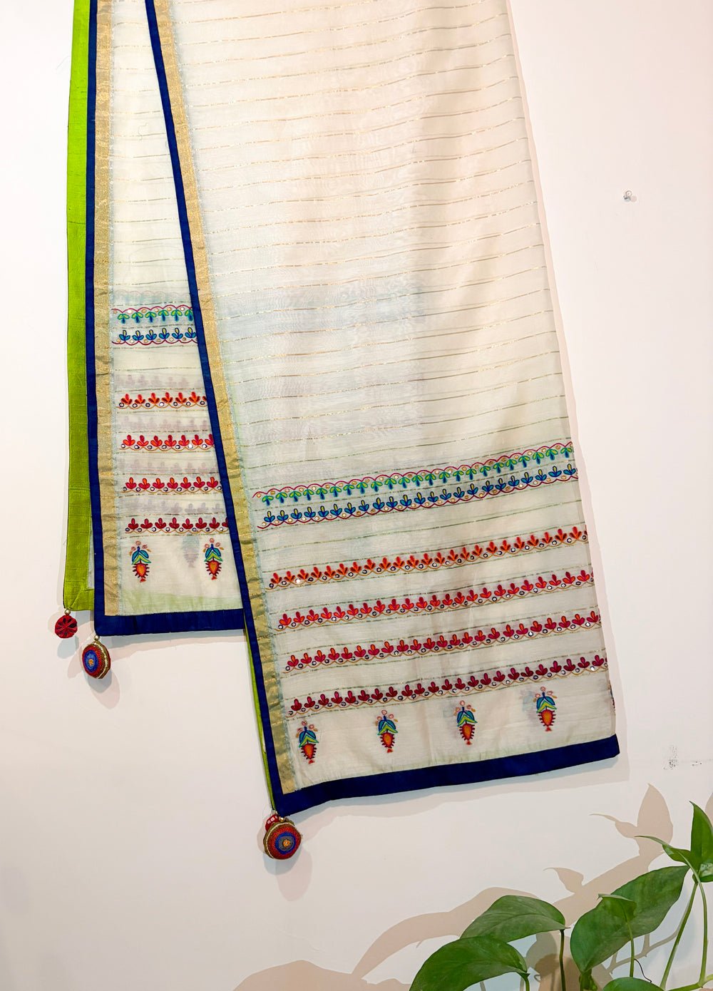 Brown and pink Matka silk evening dupatta